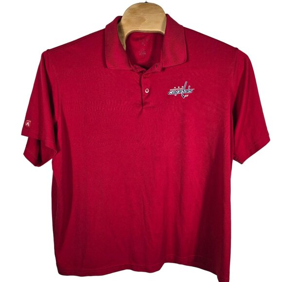 Washing Capitals Polo Shirt XXL Men's Short Sleeve Red Logo Embroidered - Picture 2 of 6